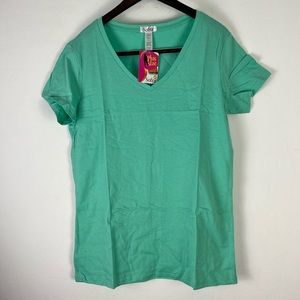 Sofra Plus Size T-Shirt Size 2XL Turquoise Blue NWT